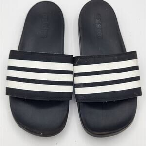 Adidas Adilette Slip On Slide Sandals Flip Flops‎ Women's Size 8 Black & White